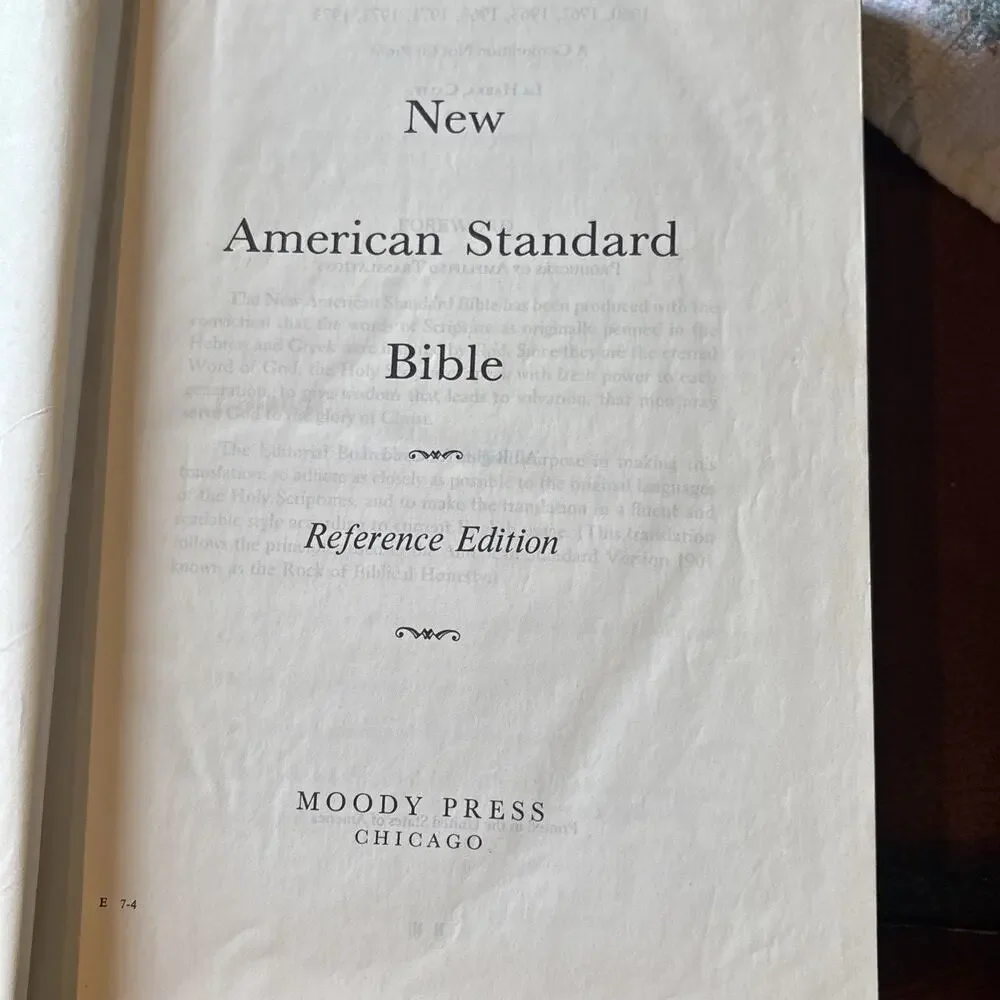 Vintage 1973 New American Standard Bible NASB Reference Edition Moody Press HC